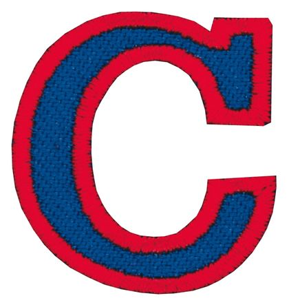 Nažehľovacie vyšívané písmenko C - modré výška 3 cm